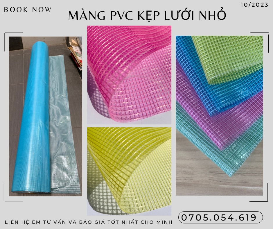 màng nhựa pvc - kẹp lưới nhỏ dày dặn, chất lượng