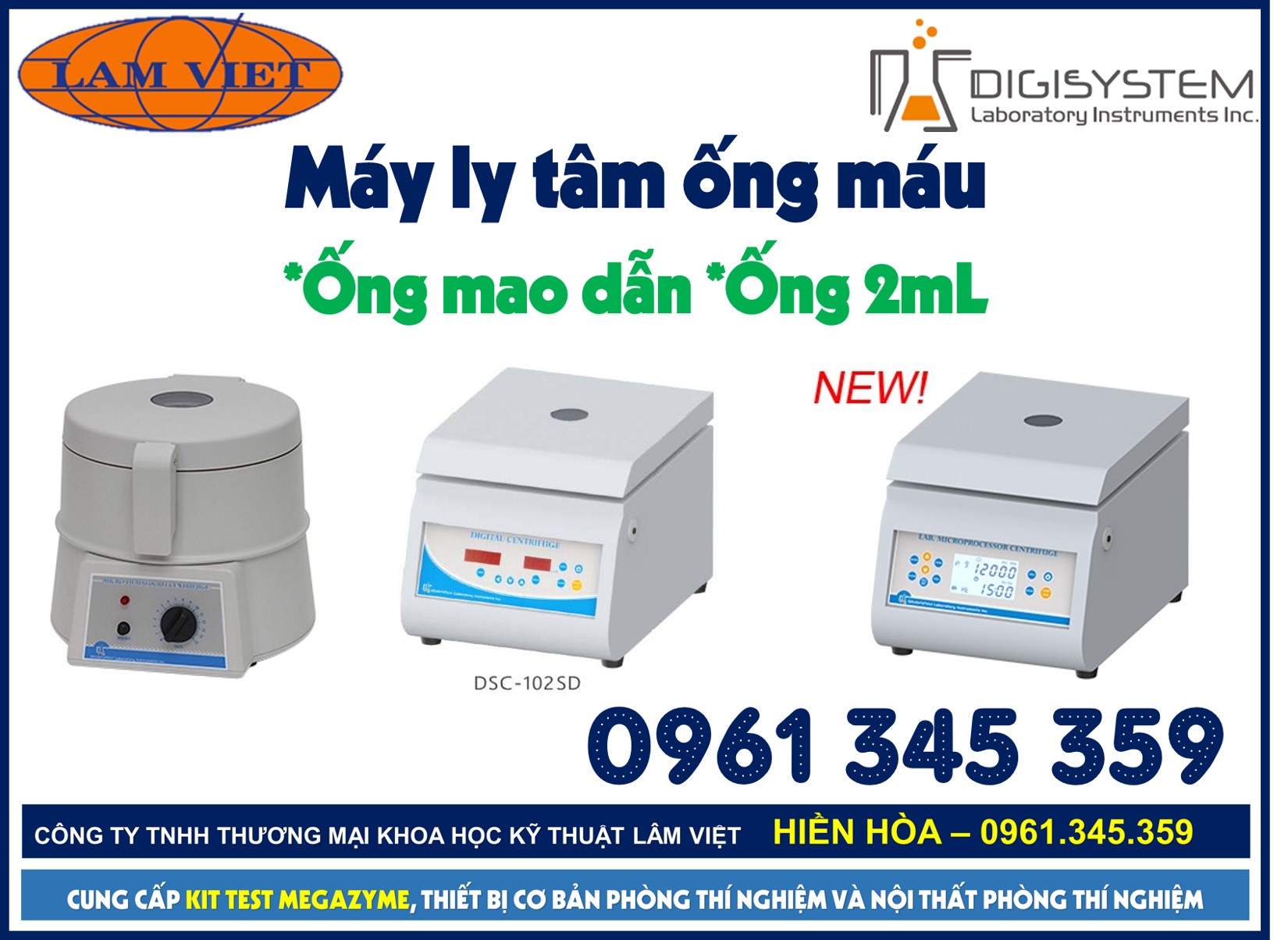 Máy ly tâm ống máu cho phòng xét nghiệm - Digisystem - Đài Loan