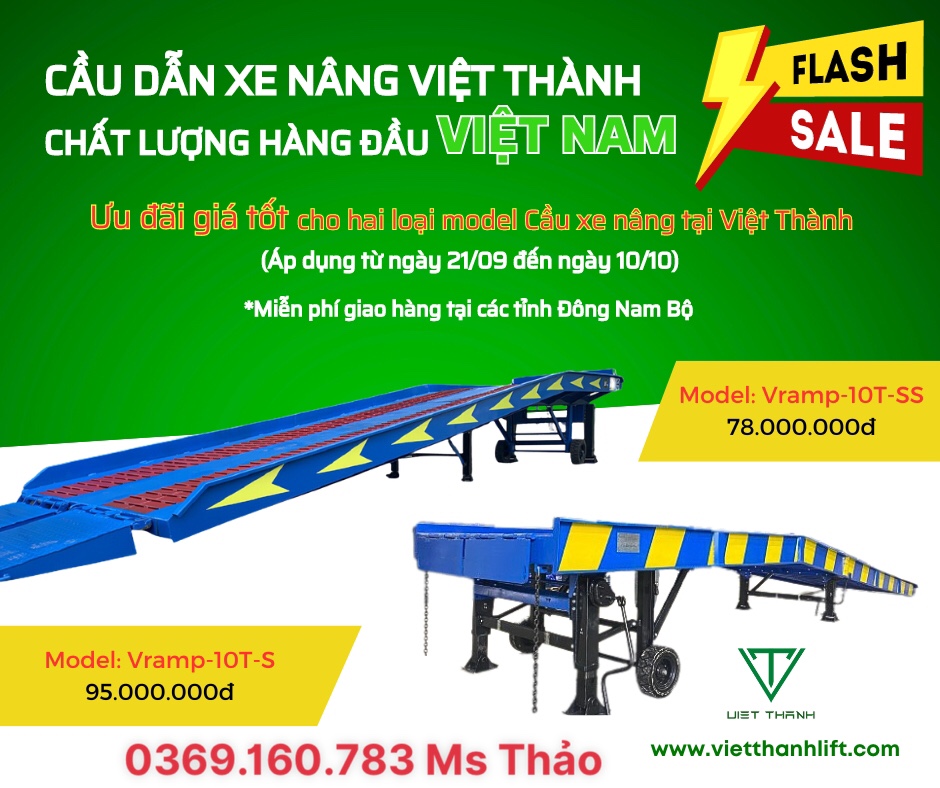 Cầu dẫn xe nâng lên Container giá Sốc Vramp-10T-S