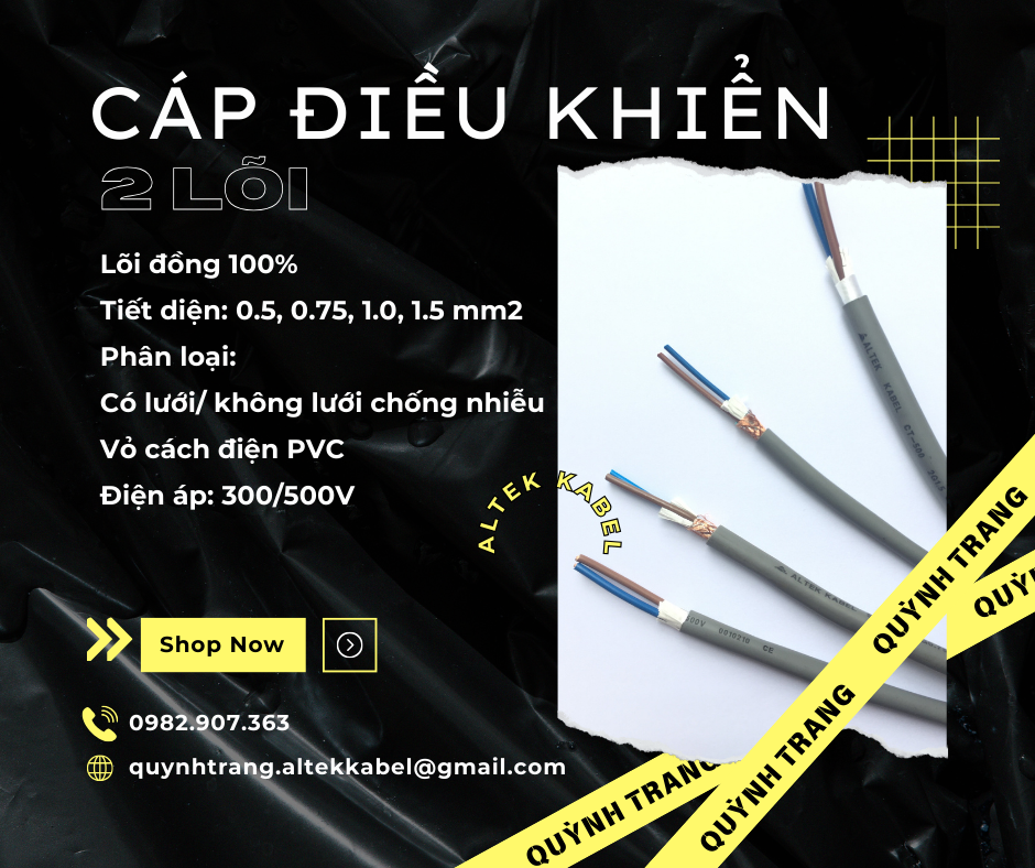 Cáp điều khiển 2 lõi, cáp truyền tín hiệu 2 lõi Altek Kabel