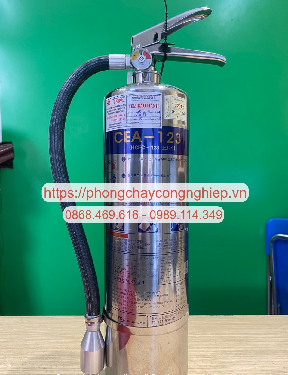 BÌNH CHỮA CHÁY KHÍ SẠCH HCFC-123