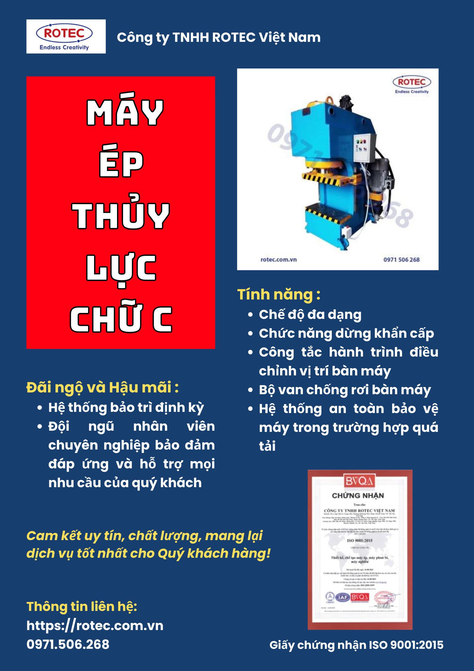 Máy ép thủy lực chữ C - ROTEC VN