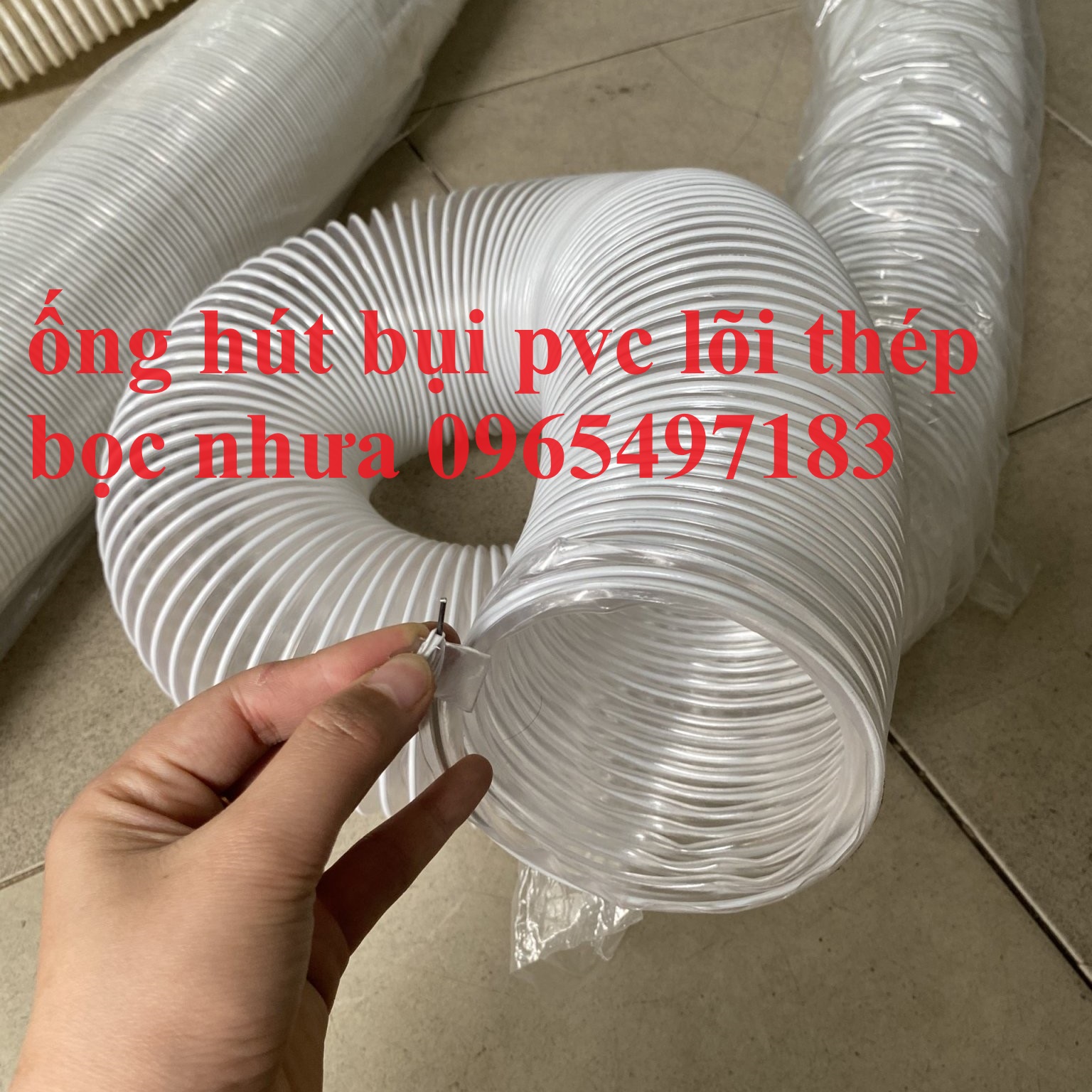 Ống hút bụi lõi thép bọc nhựa có sẵn phi 50 - phi 250