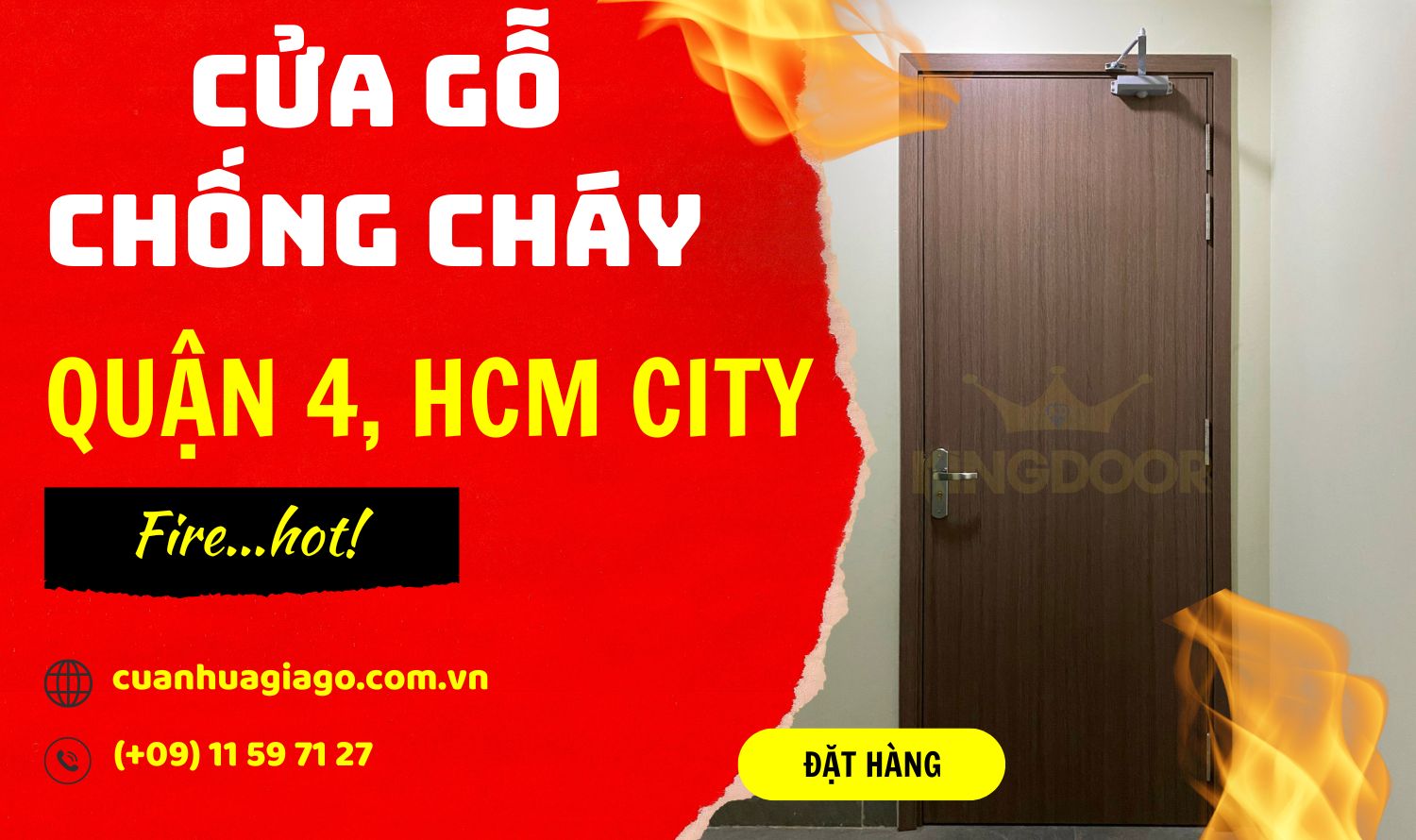 Giá cửa gỗ chống cháy tại Quận 4, Hồ Chí Minh