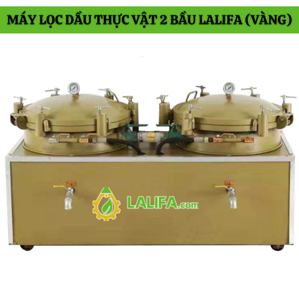 Máy lọc dầu thực vật nén khí LALIFA-LD05 2 bầu lọc (vàng)