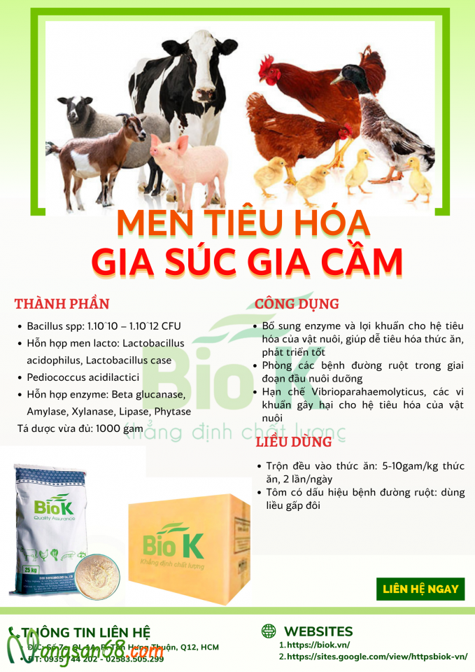 MEN TIÊU HÓA GIA SÚC GIA CẦM