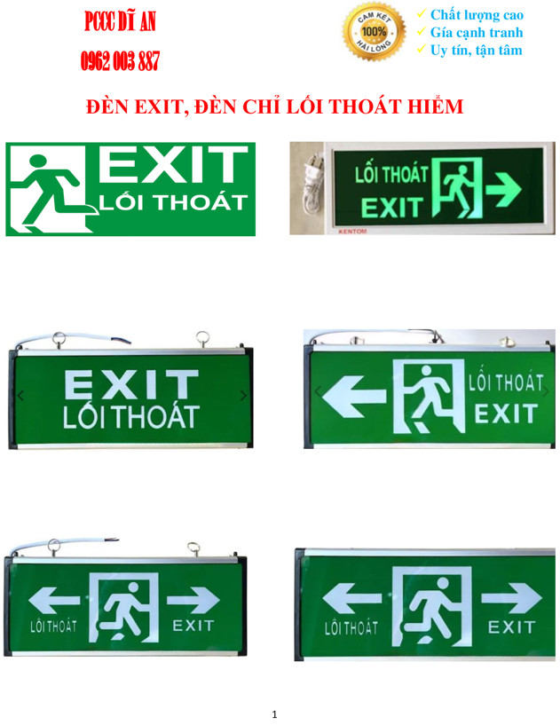 ĐÈN EXIT, ĐÈN CHỈ LỐI THOÁT HIỂM