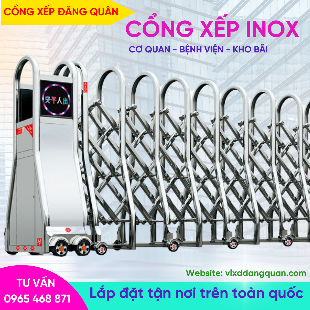 Cổng xếp inox - Thi công cổng xếp inox quận 4, tp hcm