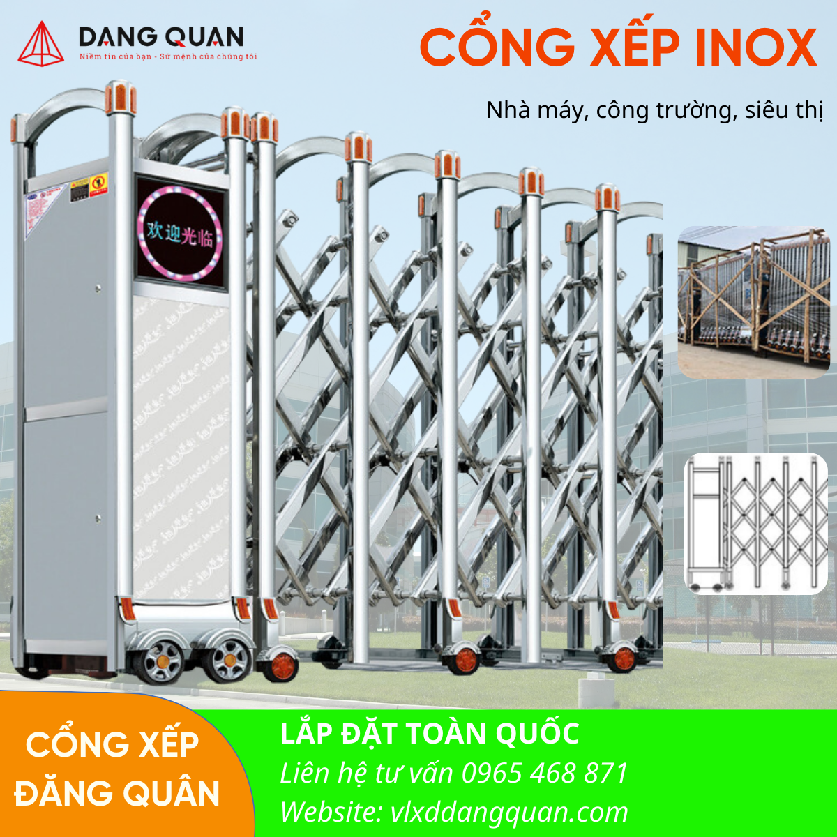 Cổng xếp inox - Thi công cổng xếp inox quận 5, tp hcm