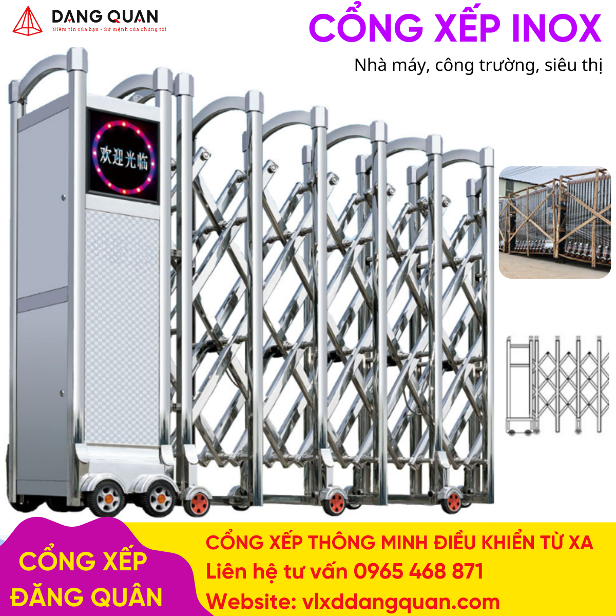 Cổng xếp inox - Thi công cổng xếp inox quận 5, tp hcm