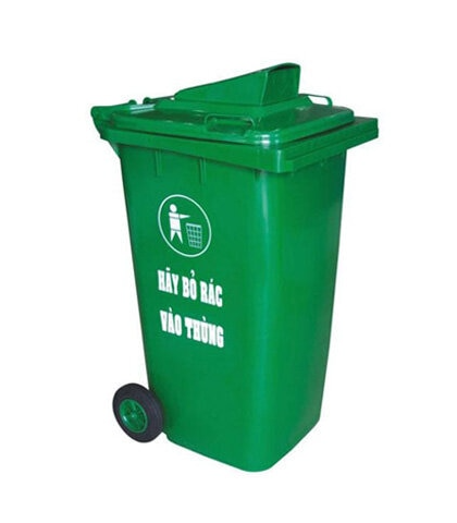 BÁN Thùng rác trường học 120L nắp hở nhựa HDPE