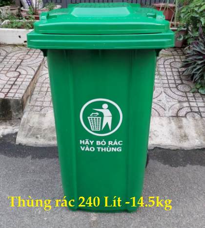 Thùng rác nhựa 240L siêu dày 14.5kg