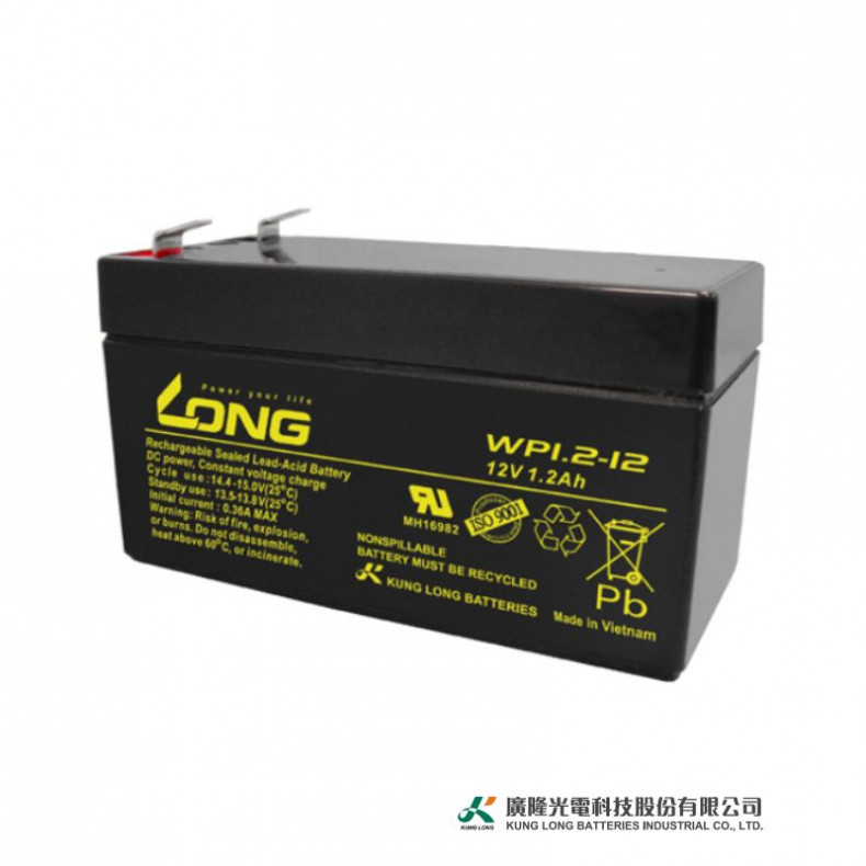 Ắc Quy Kín Khí (VRLA AGM) LONG 12V-1.2Ah (20HR), WP1.2-12, F1