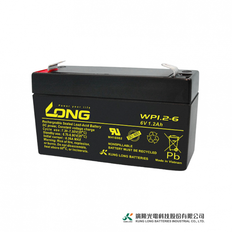 Ắc Quy Kín khí (VRLA AGM) LONG 6V-1.2Ah (20HR), WP1.2-6, F1