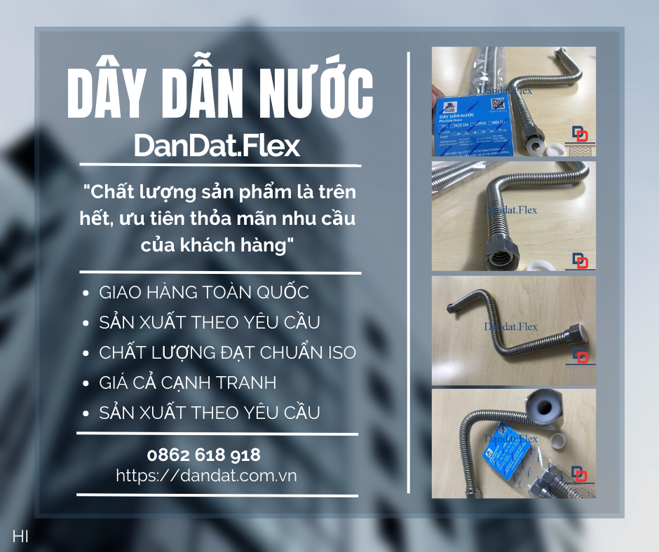 Dây Dẫn Nước Chịu Nhiệt Cho Bình Nóng Lạnh Inox 304, Dây cấp nước 304, Dây nối mềm cho bình nước nóng