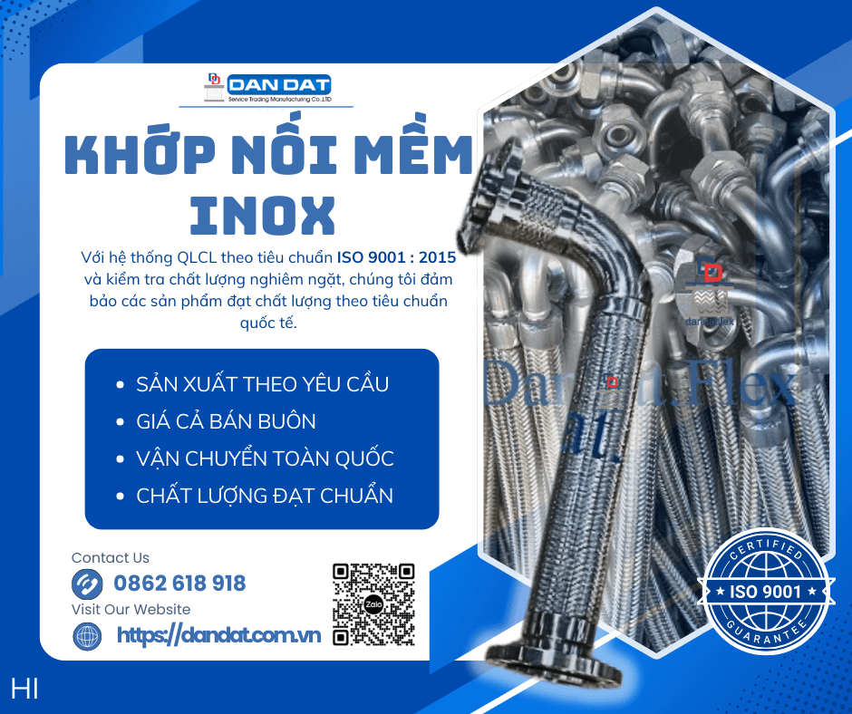 Khớp Nối Mềm Inox 2 Đầu Cong, Khớp nối mềm chống rung inox, Khớp nối mềm inox công nghiệp