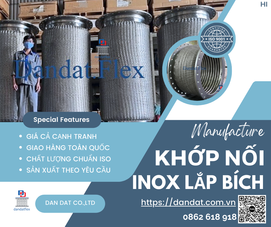 Khopnoimem, Khớp nối mềm inox nối bích – lắp bích, Khớp nối mềm nối bích chịu nhiệt