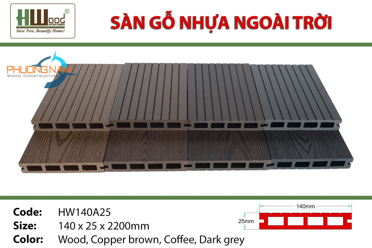 Sàn gỗ nhựa Hwood HW140A25