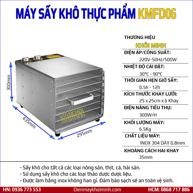 Máy sấy 6 Khay Khôi Minh