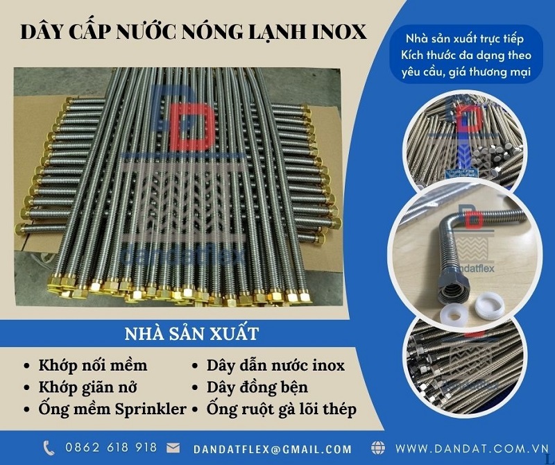 Dây cấp nước inox bình nóng lạnh ren trong