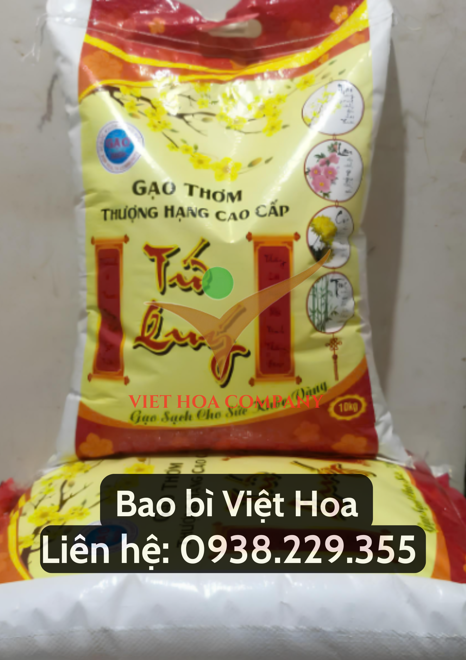 Bao gạo Tết 2025 - Thiết kế bao đựng gạo 5kg, 10kg