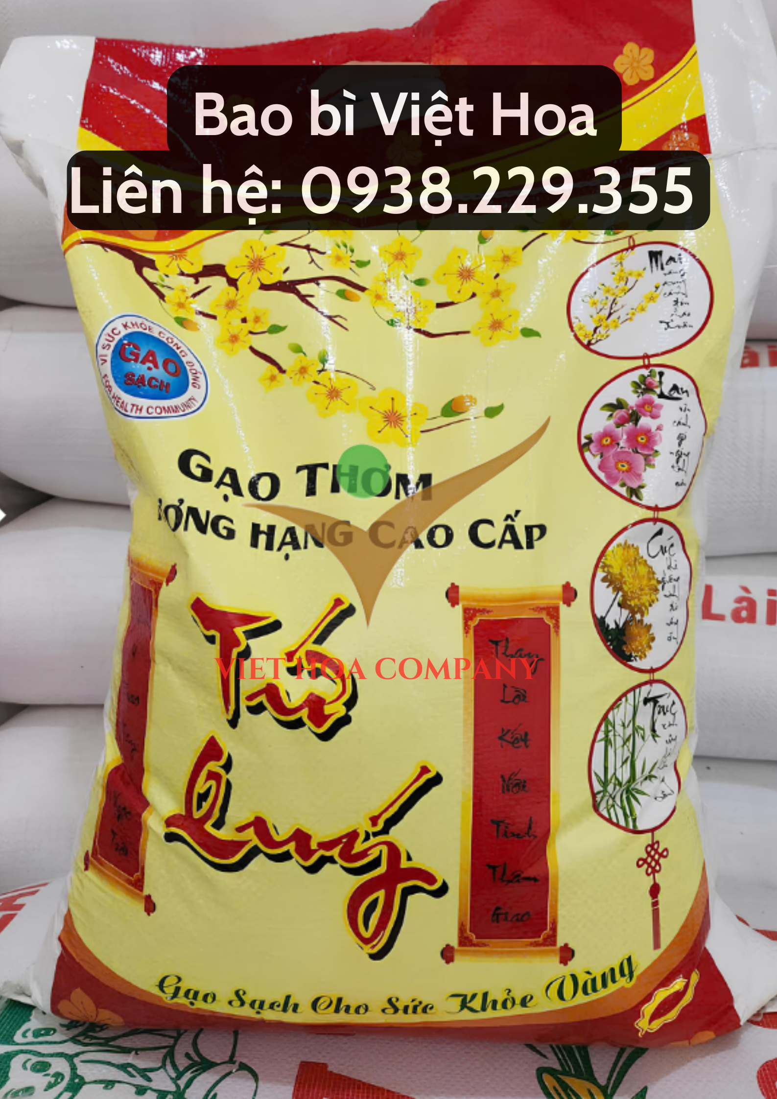 Bao-gao-Tứ-Quý, Bao gạo 5kg,10kg bán Tết