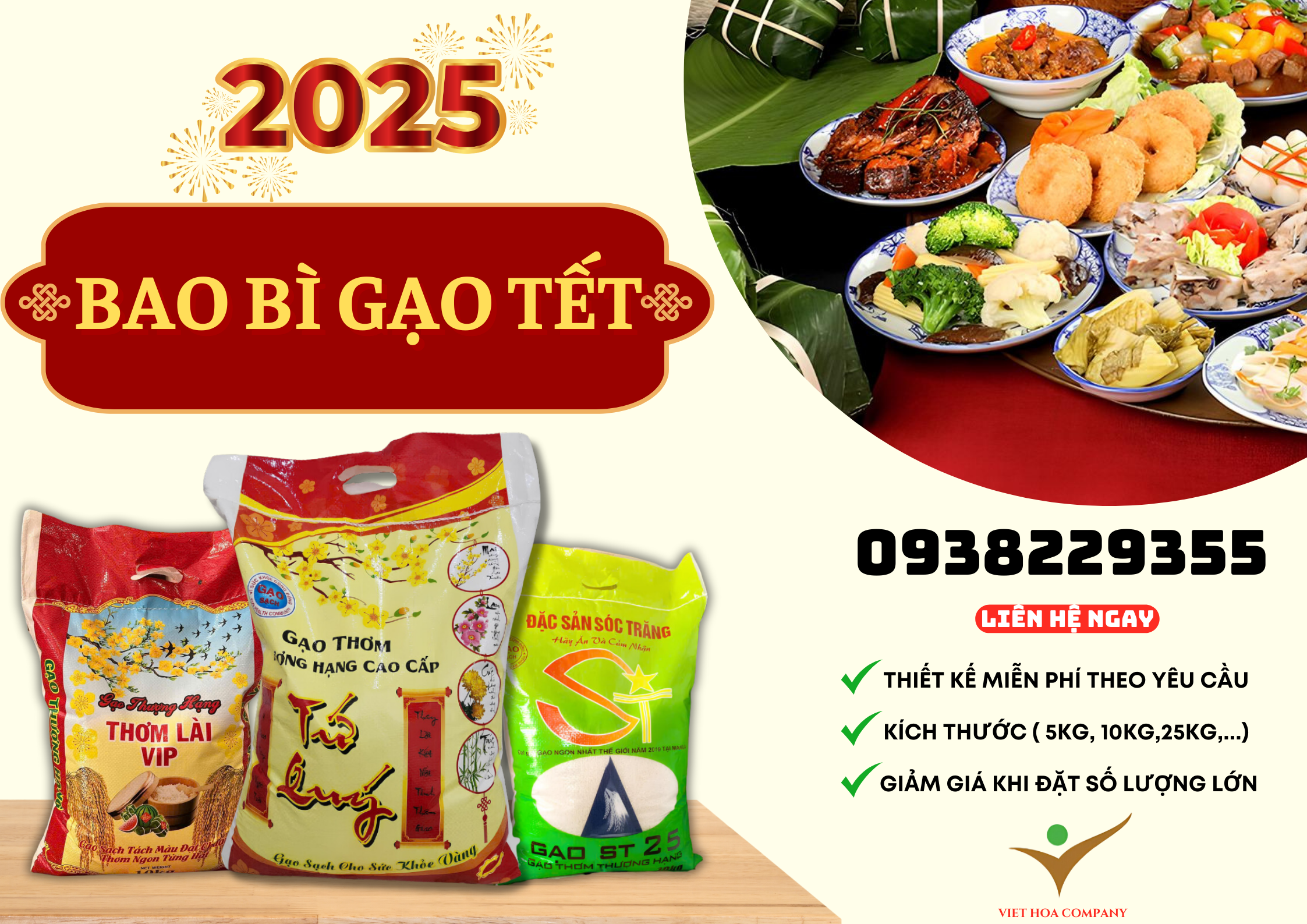 Bao gạo Tết 2025 5kg, 10kg - Đại lý bao đựng gạo