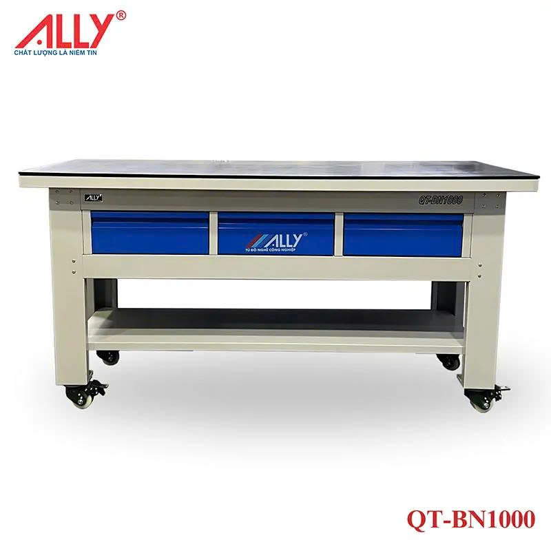Bàn Nguội Cơ Khí ALLY QT-BN1000 – Chịu Tải 1 Tấn, Thiết Kế Chuyên Dụng Cho Xưởng Cơ Khí