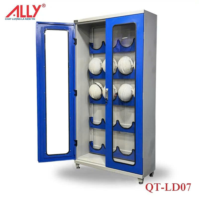 Tủ Để Nón Mũ Bảo Hộ Lao Động ALLY QT-LD07 – Giải Pháp Bảo Quản Bảo Hộ & Đồ Nghề Gọn Gàng, Chuyên Nghiệp