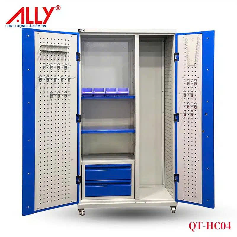Tủ Treo Đồ Nghề 2 Cánh ALLY QT-HC04 – Giải Pháp Lưu Trữ Dụng Cụ Kỹ Thuật Hiệu Quả Cho Nhà Xưởng