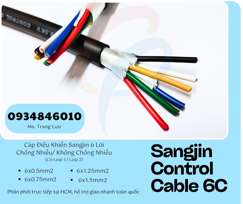 Cáp điều khiển Sangjin 6x0.5/6x0.75/6x1.25/6x1.5