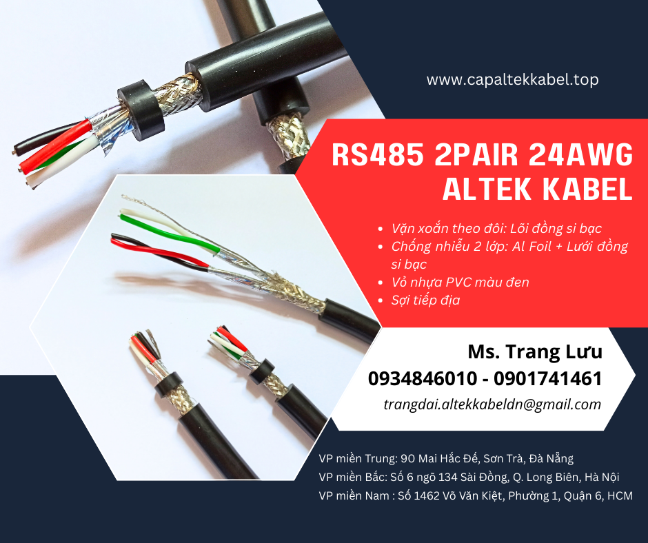 Cáp truyền thông RS485 2 Pair 24awg Hà Nội, Đà Nẵng, HCM