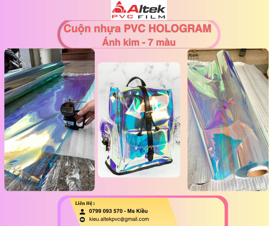 Cuộn màng nhựa pvc dẻo Hologram Ánh Kim