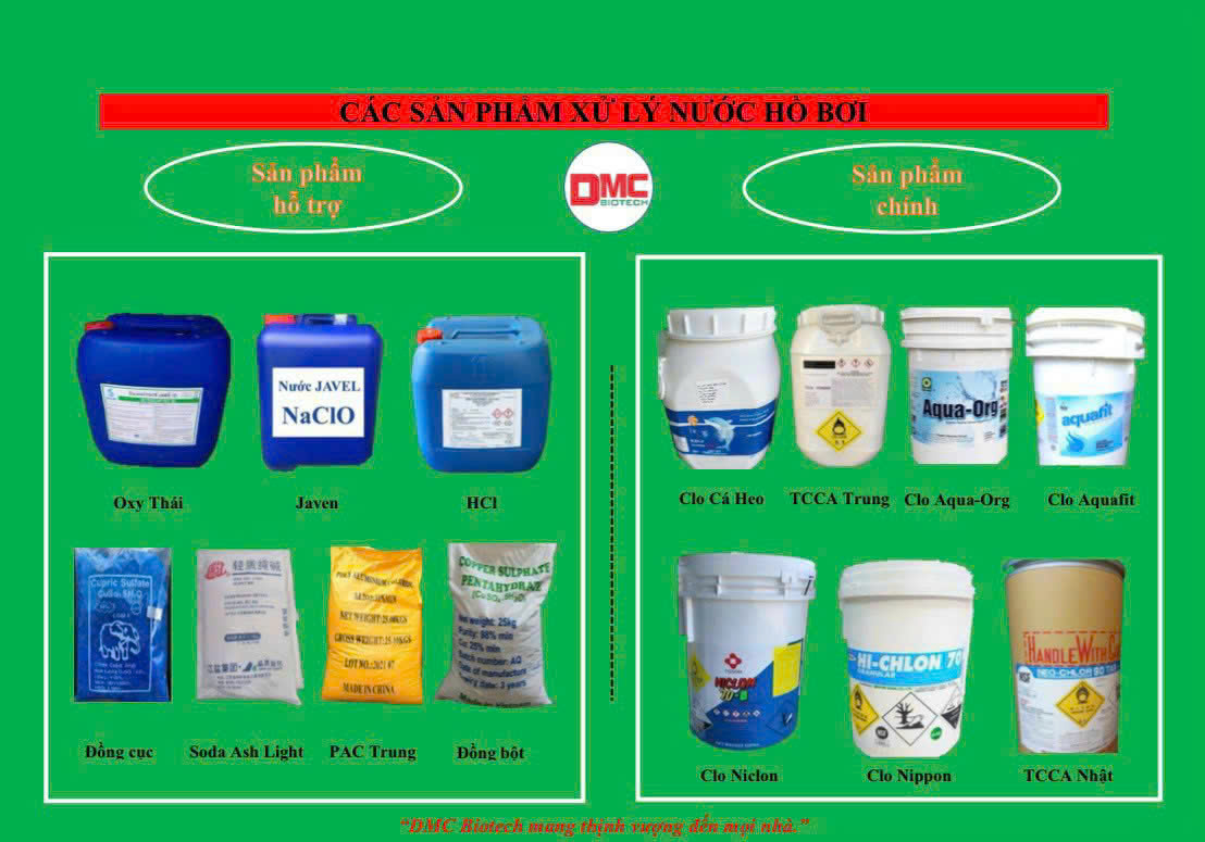 HÓA CHẤT XỬ LÝ NƯỚC HỒ BƠI