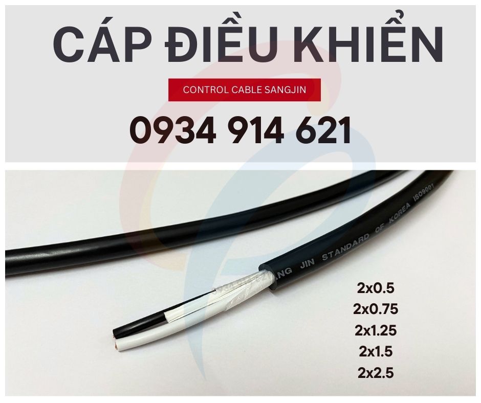 Cáp điều khiển Sangjin 2x0.75mm RVV Control Cable