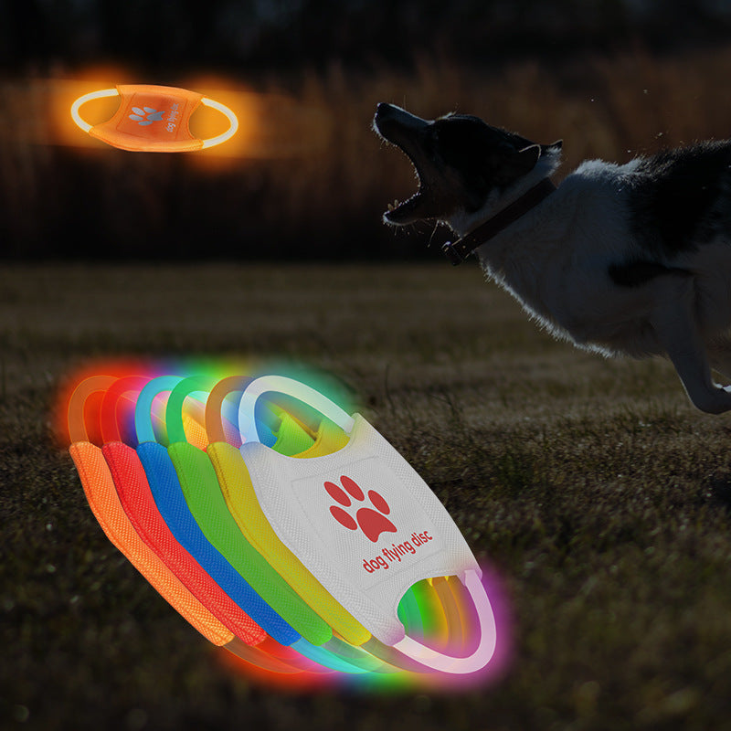 Dog Flying Discs Light Glowing LED Luminous Training Interactive Toys