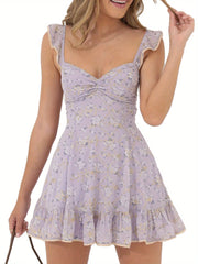 Women's Mini A-Line Dress with Cap Sleeves