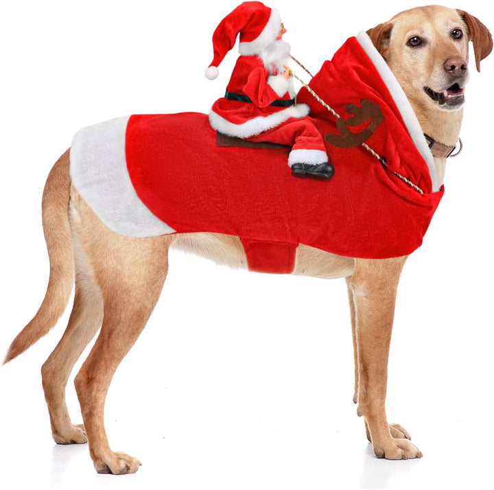 BWogue Santa Dog Costume – Christmas Pet Clothes for Dogs & Cats