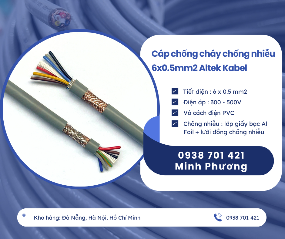 Cáp điều khiển chống nhiễu 6 lõi 0.5mm2 Altek Kabel sẵn kho, hỗ trợ giao toàn quốc