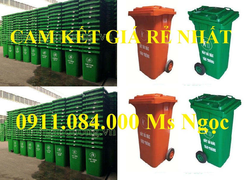 Sỉ lẻ thùng rác nhựa Sài Gòn 120L 240L chính hãng giá rẻ tại Quận 3 – call: 0911.084.000 Ms Ngọc