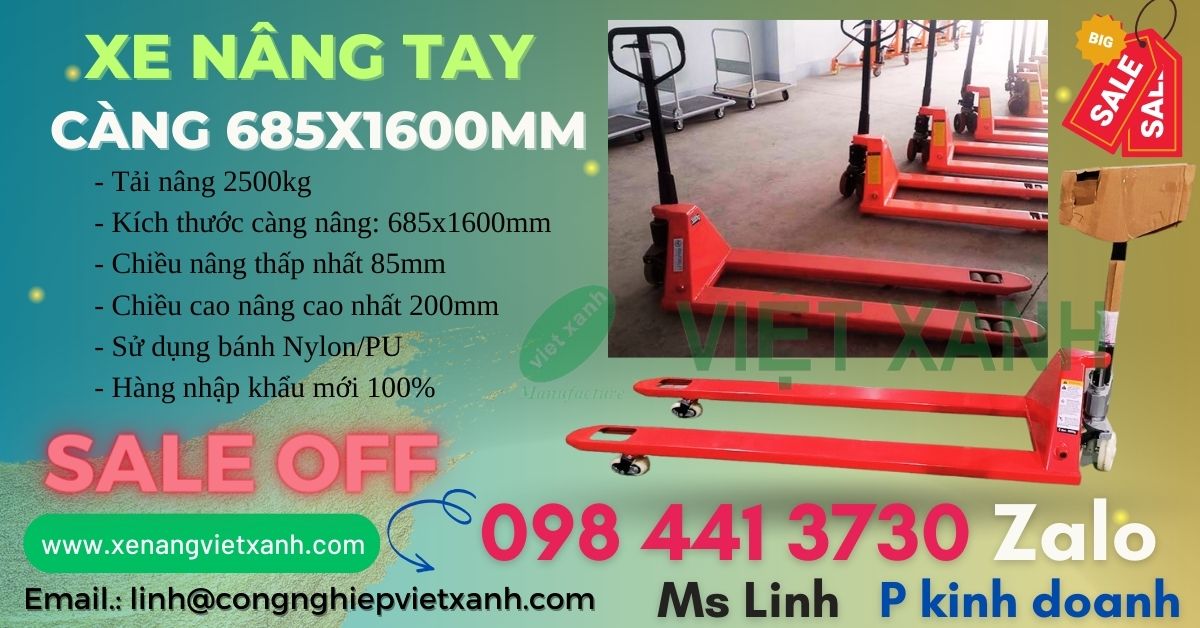 Xe nâng tay siêu dài 1m6 1m8 2M