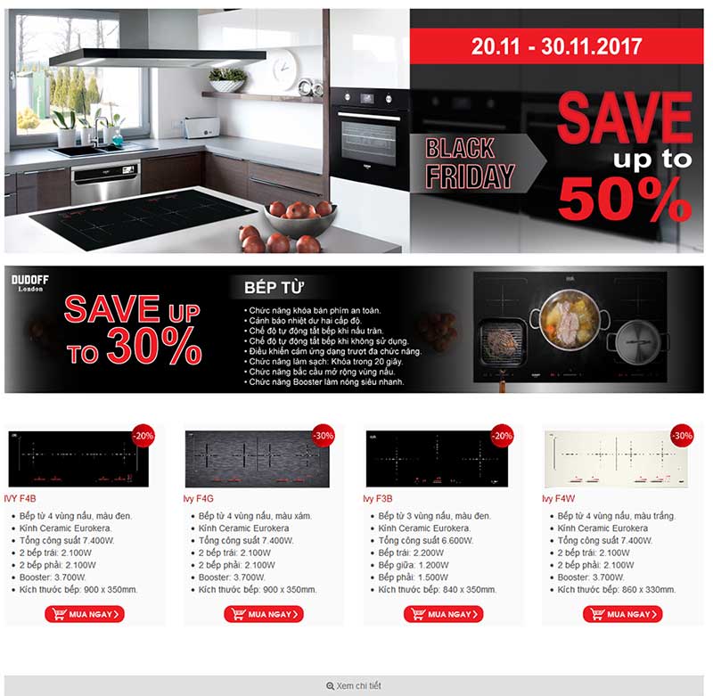 Khuyến mãi thiết bị nhà bếp nhân ngày Black Friday