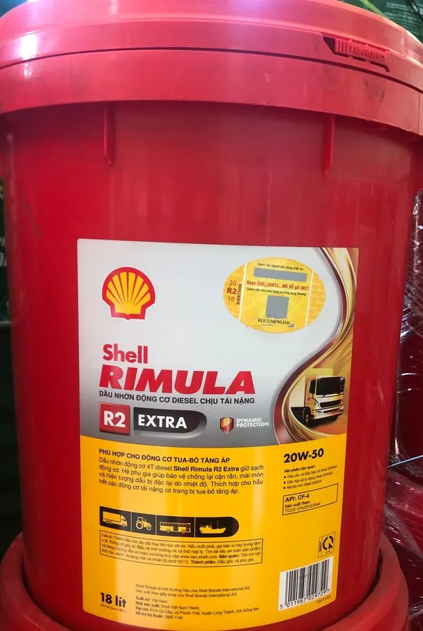 Dầu nhớt động cơ Shell Rimula R2 Extra 20W50 chính hãng, Giá tốt tại TPHCM.