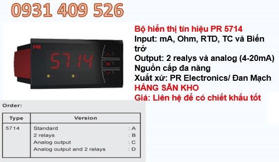 màn hình hiển thị PR 5714