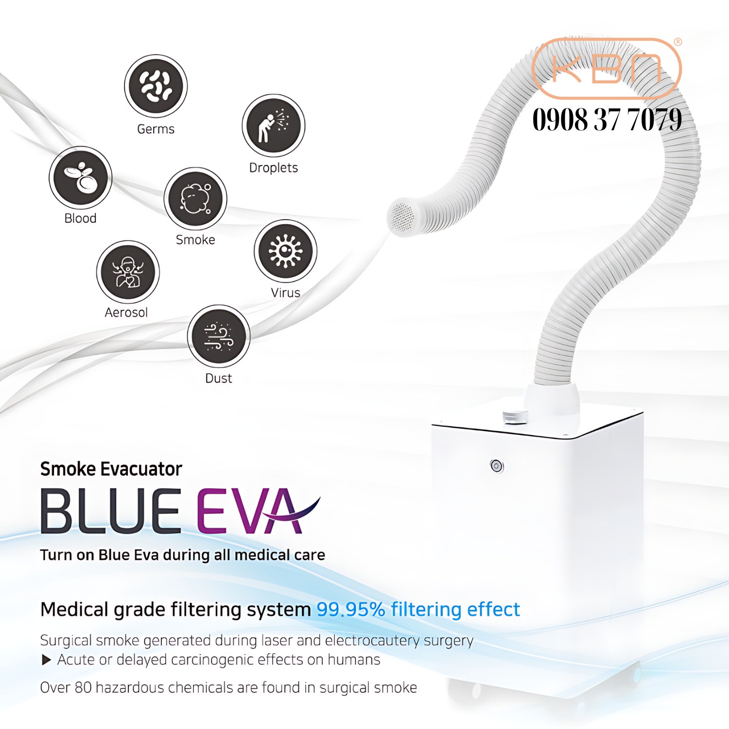 Máy hút khói phẫu thuật Blue Eva Hàn Quốc