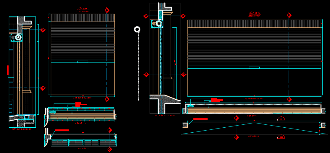 Bản vẽ cửa cuốn và cấu tạo cửa cuốn