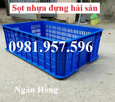 Sóng nhựa hở Hs009, Sọt nhựa Hs009, Sọt nhựa đựng hải sản, sọt nhựa đựng rau củ