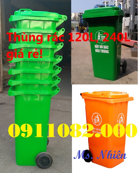 Chuyên phân phối thùng rác nhựa, thùng rác công nghiệp, thùng rác 120 lít, 240 lít, 660 lít giá rẻ