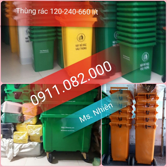 Nơi chuyên cung cấp thùng rác giá rẻ tại vĩnh long- thùng rác 120L 240L 660L
