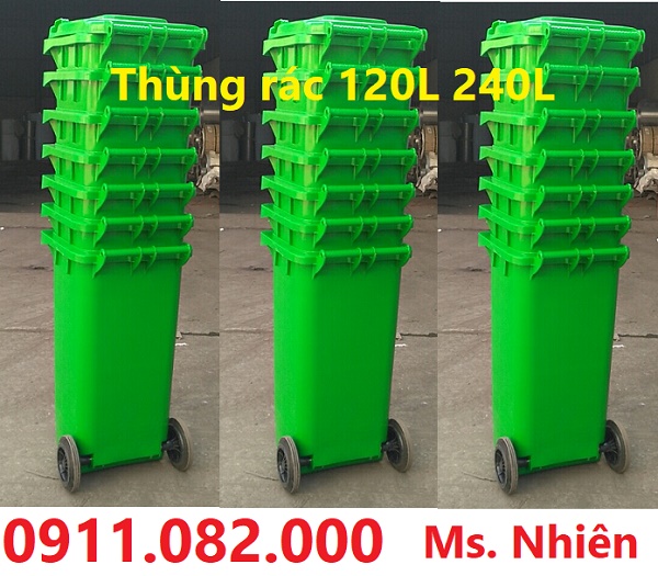 Phân phối thùng rác 240 lít giá rẻ tại huyện củ chi- thùng rác nắp kín